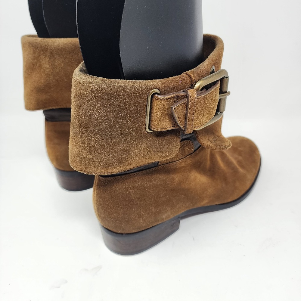 Coach Poppy Short Moto Boots Women's 7.5B Brown Suede Limited Edition